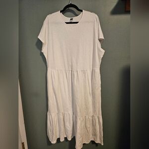 Tiered Knit Cotton Maxi Dress